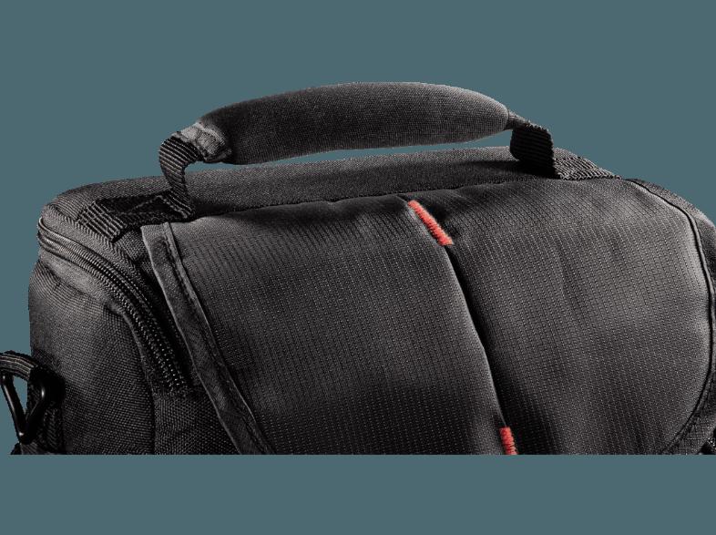 HAMA 103671 Canberra 110 Tasche für Digitalkameras mit Zubehör (Farbe: Schwarz/Rot)