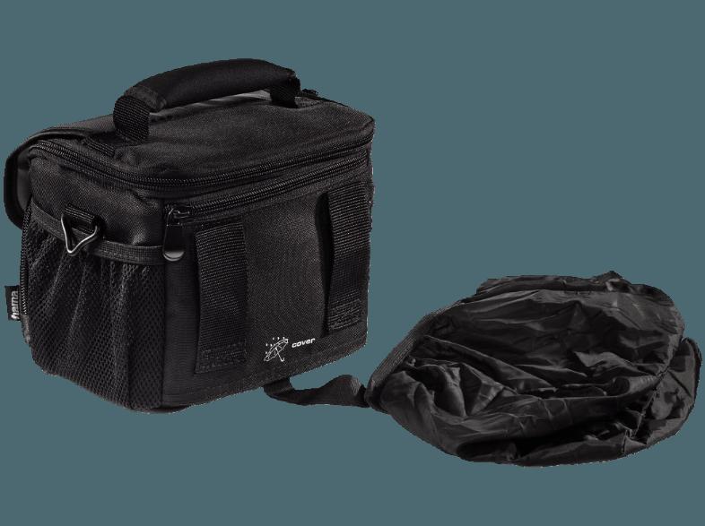 HAMA 103677 Canberra 130 Tasche für Digitalkameras mit Zubehör (Farbe: Schwarz/Rot)