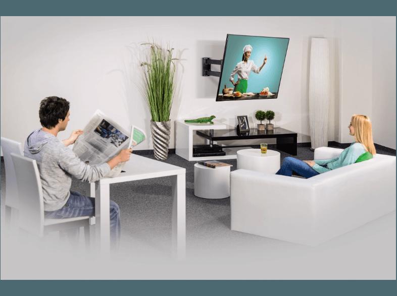 HAMA 118670 TV-Wandhalterung FULLMOTION, 3 Sterne, XL, 360 Grad, Schwarz