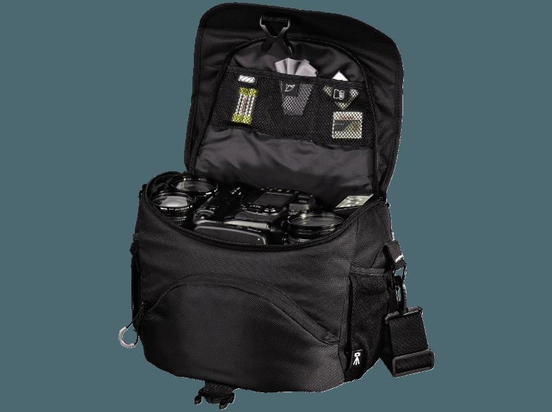 HAMA 126634 Crossworld 150 Tasche für Spiegelreflexkamera und Zubehör (Farbe: Schwarz)