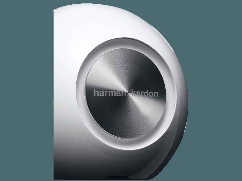 HARMAN KARDON Omni 10 - Drahtloser Lautsprecher (App-steuerbar, IEEE 802.11b/g/n, Weiß)