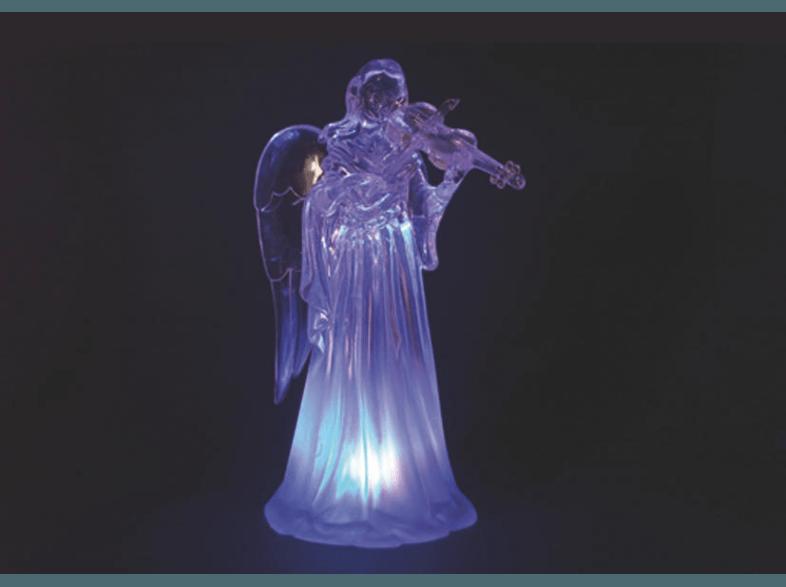 HELLUM 567113 Engel mit Geige LED Dekofigur,  Transparent,  Mehrfarbig
