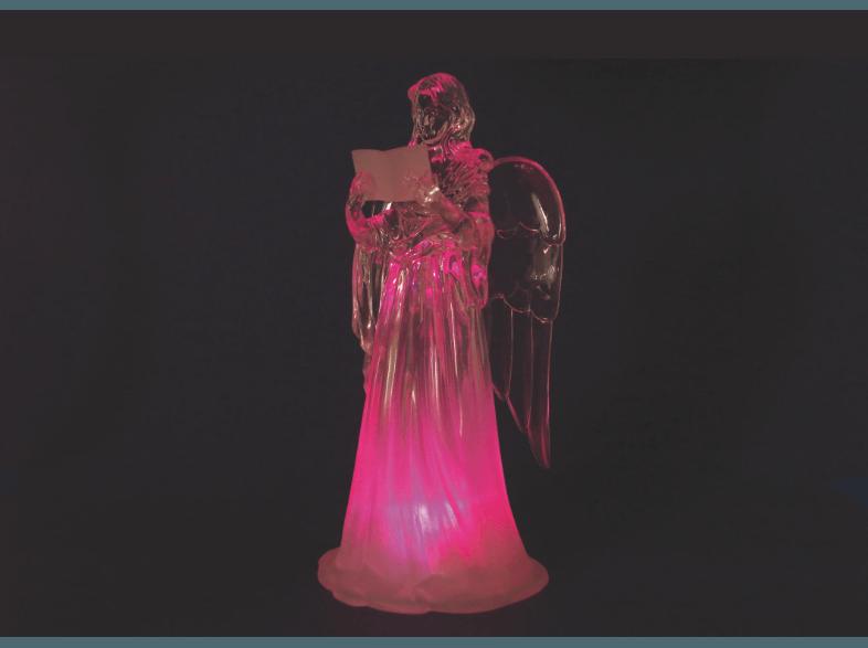 HELLUM 567120 Engel mit Buch LED Dekofigur,  Transparent,  Mehrfarbig
