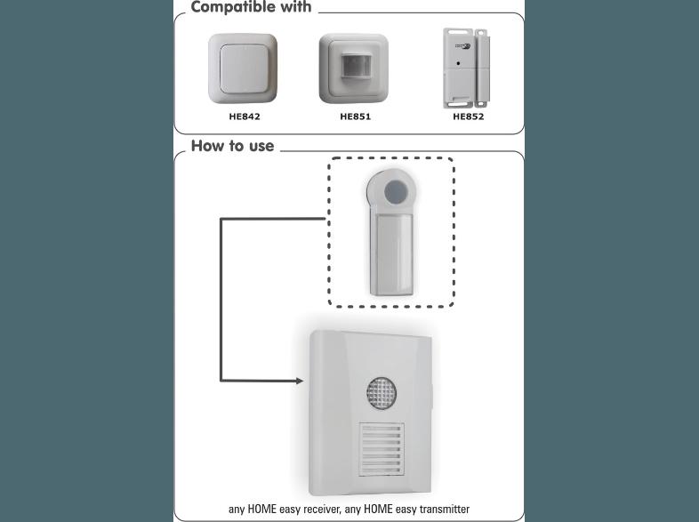 HOMEEASY HE820 Drahtlose Funktürklingel mit Steckdosenanschluss, HOMEEASY, HE820, Drahtlose, Funktürklingel, Steckdosenanschluss