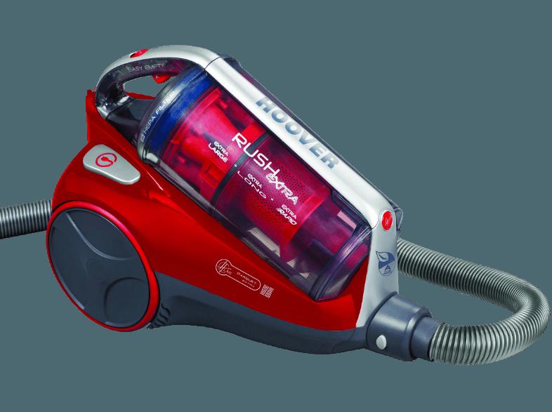 HOOVER RE 71 RE 10 (Staubsauger, Bodenstaubsauger mit Multizyklontechnologie, A, Rot metallic/Grau/Transparent)