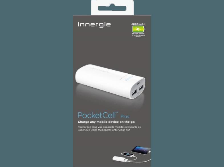 INNERGIE Pocket Cell Zusatzakku 6000 mAh weiß   Micro USB Kabel Mobiler Akku
