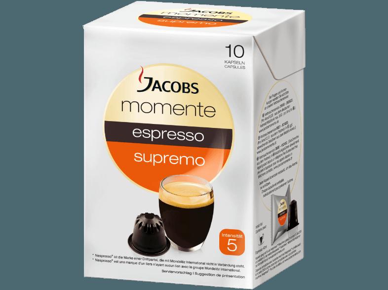 JACOBS 649087 Momente Espresso Supremo 10 Kapseln Kaffeekapseln Espresso Supremo (Intensität 5) (Nespresso®)