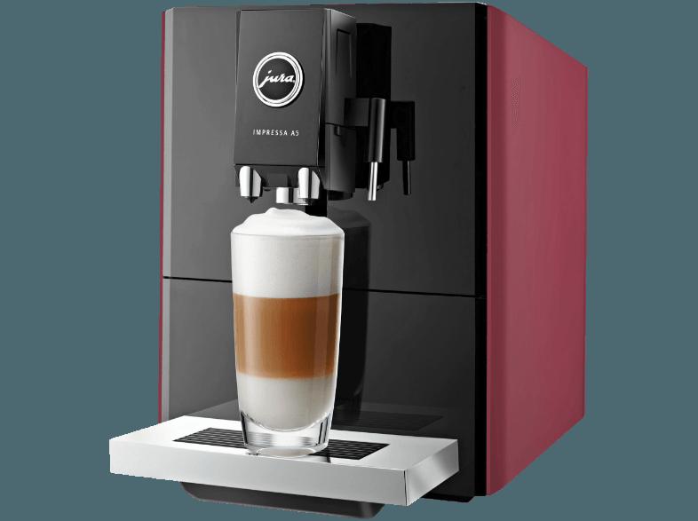 JURA 13756 IMPRESSA A5 Espresso-/Kaffee-Vollautomat (Aroma -Mahlwerk, 1.1 Liter, Rot/Pianoschwarz), JURA, 13756, IMPRESSA, A5, Espresso-/Kaffee-Vollautomat, Aroma, -Mahlwerk, 1.1, Liter, Rot/Pianoschwarz,