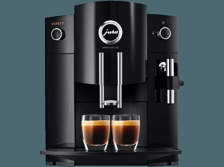 JURA 15022 IMPRESSA C60 Espresso-/Kaffee-Vollautomat (Stahl-Kegelmahlwerk, 1.9 Liter, Schwarz)