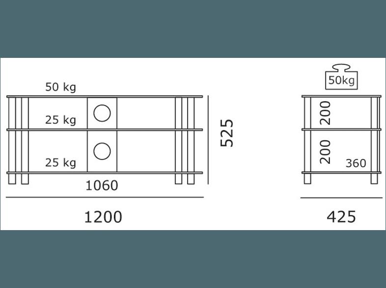 JUST-RACKS JRC1201 TV-Möbel, JUST-RACKS, JRC1201, TV-Möbel