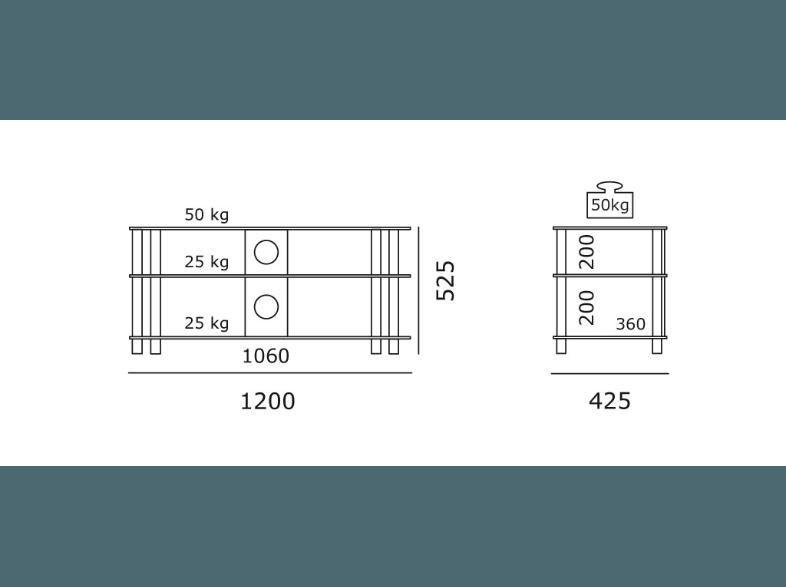 JUST-RACKS JRC1201KG TV-Rack, JUST-RACKS, JRC1201KG, TV-Rack