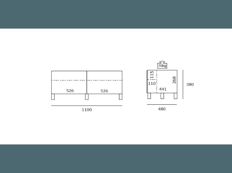 JUST-RACKS JRL1101BG TV Rack