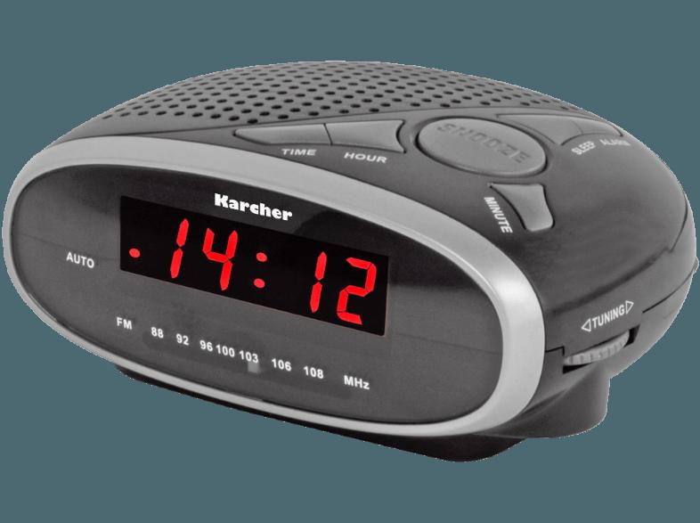 KARCHER UR 1010 Uhrenradio (FM Tuner, UKW, Schwarz)