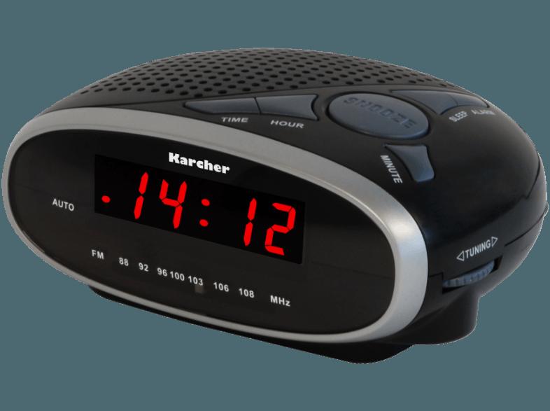 KARCHER UR 1010 Uhrenradio (FM Tuner, UKW, Schwarz)