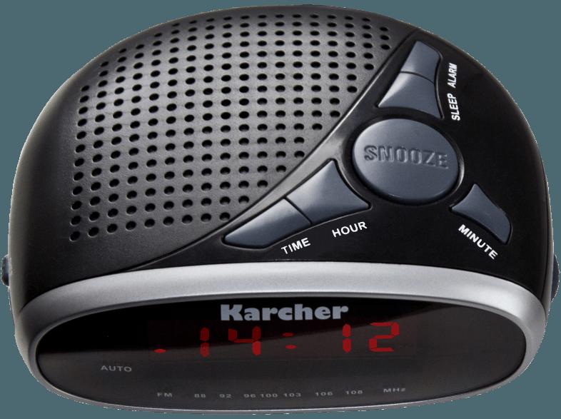 KARCHER UR 1010 Uhrenradio (FM Tuner, UKW, Schwarz)