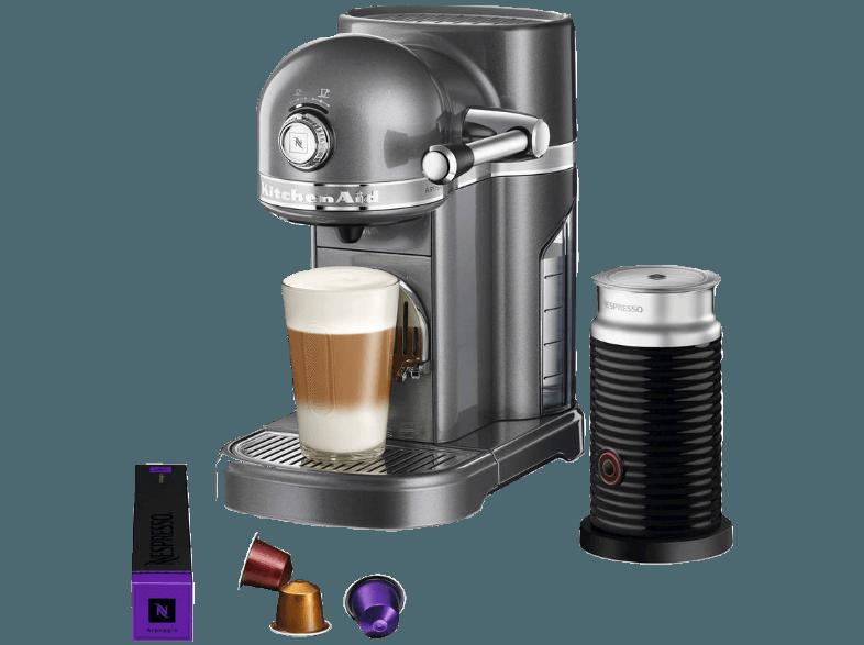 KITCHENAID 5KES0504EMS/4 Nespresso Kapselmaschine mit Aeroccino Medallion Silver, KITCHENAID, 5KES0504EMS/4, Nespresso, Kapselmaschine, Aeroccino, Medallion, Silver