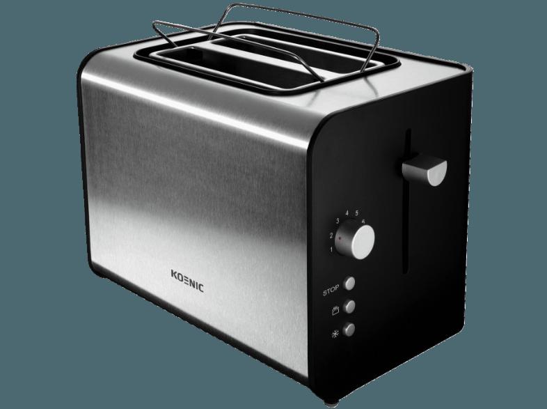 KOENIC KTO 120 Toaster Schwarz (870 Watt, Schlitze: 2), KOENIC, KTO, 120, Toaster, Schwarz, 870, Watt, Schlitze:, 2,