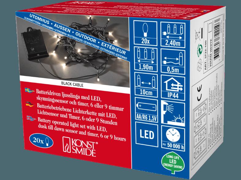 KONSTSMIDE 3722-100 LED Lichterkette,  Schwarz,  Warmweiß