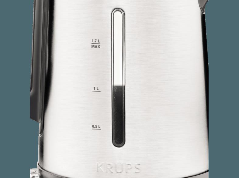 KRUPS BW 442 D Control Line Wasserkocher Edelstahl/Schwarz (2400 Watt, 1.7 Liter/Jahr)