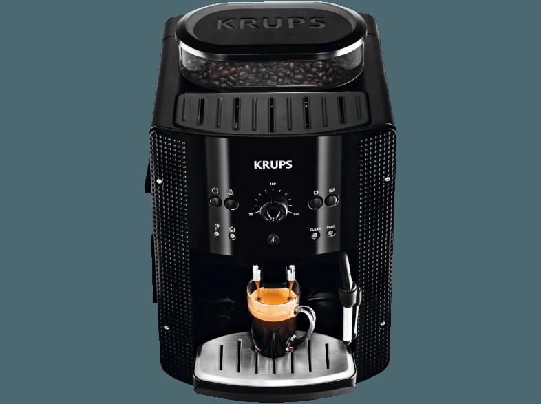 KRUPS EA 8108 Espresso-Kaffee-Vollautomat (Metall-Kegelmahlwerk, 1.6 Liter, Schwarz)