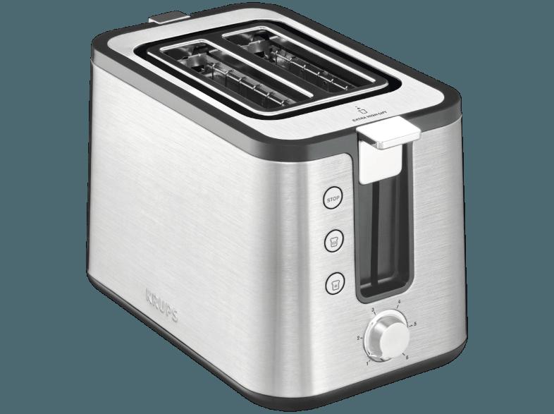 KRUPS KH442 Premium Toaster Control Line Toaster Edelstahl/Schwarz (720 Watt, Schlitze: Zwei)
