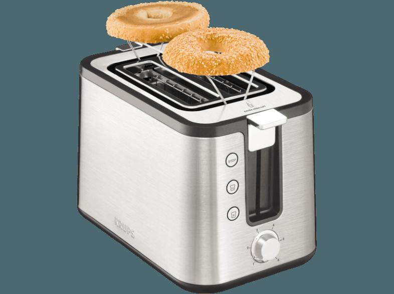 KRUPS KH442 Premium Toaster Control Line Toaster Edelstahl/Schwarz (720 Watt, Schlitze: Zwei)