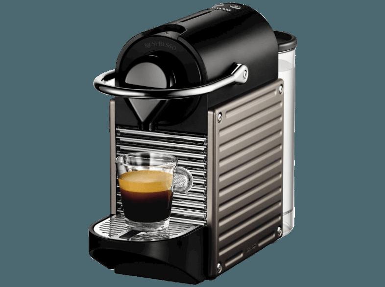 KRUPS XN301T Nespresso Pixie Kapselmaschine mit Aeroccino Electric Titan