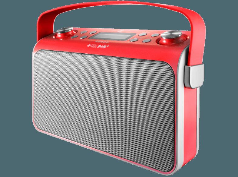 LENCO Lucille Retro-Radio rot  (PLL-Tuner, FM, DAB, DAB , Red)
