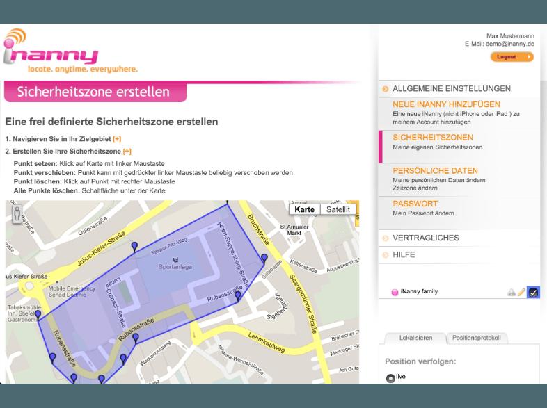 LEOWORX iNanny Car Fahrzeugortung, Ortung beweglicher Güter Europa