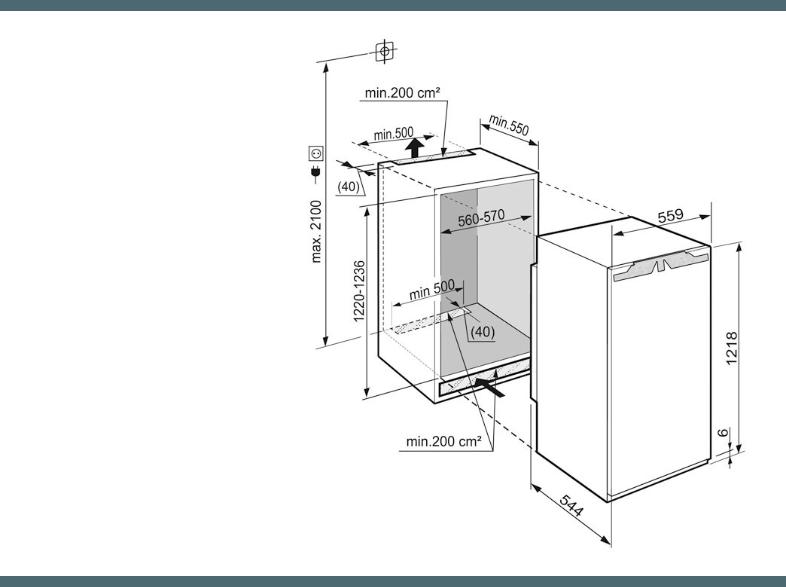 LIEBHERR IKB 2310 Kühlschrank (121 kWh/Jahr, A  , 1218 mm hoch, Weiß)