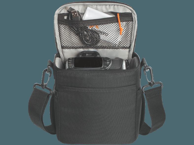 LOWEPRO LP36511 Format 140 Tasche für DSLR mit angesetztem Kit-Objektiv, 1 weiteres Objektiv, kleines Zubehör (Farbe: Schwarz)