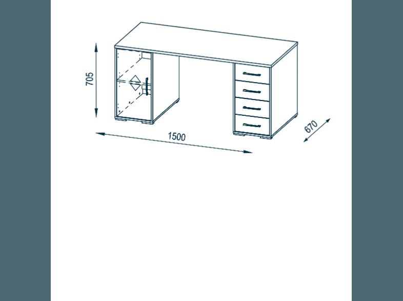 MAJA 1668 Schreib- und Computertisch Schreib- und Computertisch