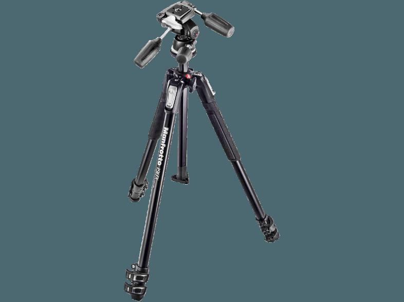 MANFROTTO MK190X3-3W 190X Dreibein Stativ, Schwarz, (Ausziehbar bis 1730 mm)