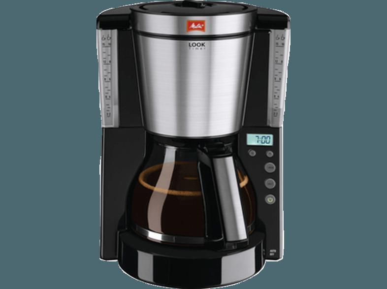 MELITTA 1011-08 Look Timer 209811 Kaffeemaschine Schwarz/Edelstahl (Glaskanne mit Tassenskalierung)