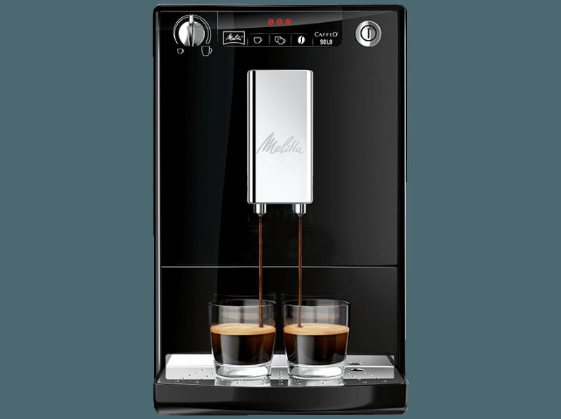 MELITTA E 950-101 Caffeo Solo Kaffeevollautomat (Stahl-Kegelmahlwerk, 1.2 Liter, Schwarz)