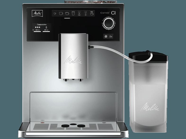MELITTA E 970-101 Caffeo CI Espresso-/Kaffeevollautomat (Edelstahl-Kegelmahlwerk, 1.8 Liter, Silber)