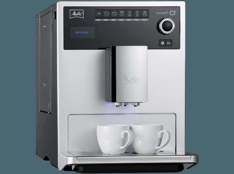 MELITTA E 970-101 Caffeo CI Espresso-/Kaffeevollautomat (Edelstahl-Kegelmahlwerk, 1.8 Liter, Silber)