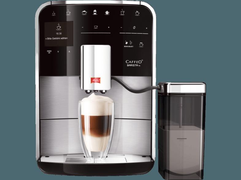 MELITTA F 74/0-100 Caffeo Barista Kaffeevollautomat (Stahl-Kegelmahlwerk, 1.8 Liter, Schwarz/Edelstahl)