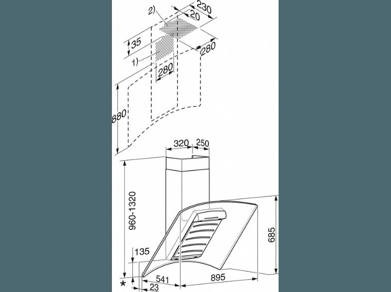 MIELE DA 289-4 Dunstabzugshaube (541 mm tief)