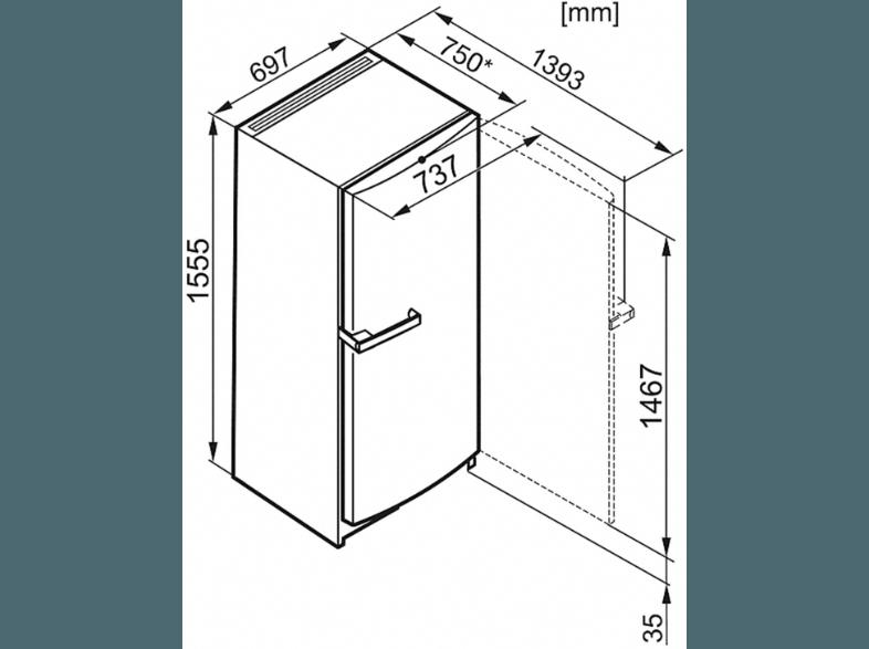 MIELE FN 12540 S-1 Gefrierschrank (164 kWh/Jahr, A   , 1560 mm hoch)