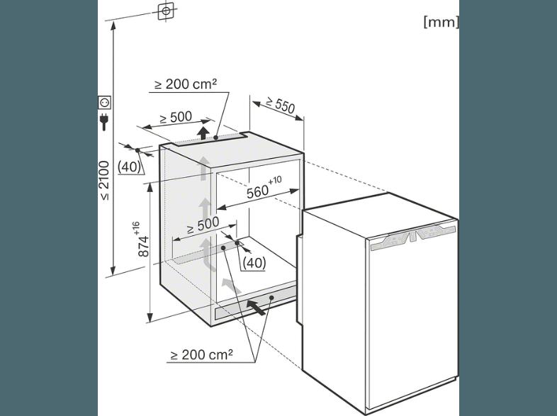 MIELE K 32423 I Kühlschrank (65 kWh/Jahr, A   , 872 mm hoch, Weiß)