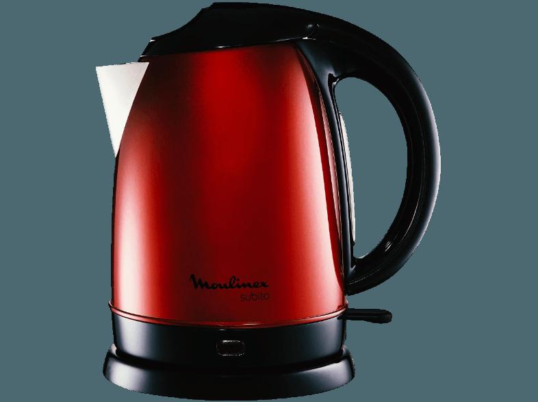 MOULINEX BY 5305 Wasserkocher Metallicrot/Schwarz (2400 Watt, 1.7 Liter)