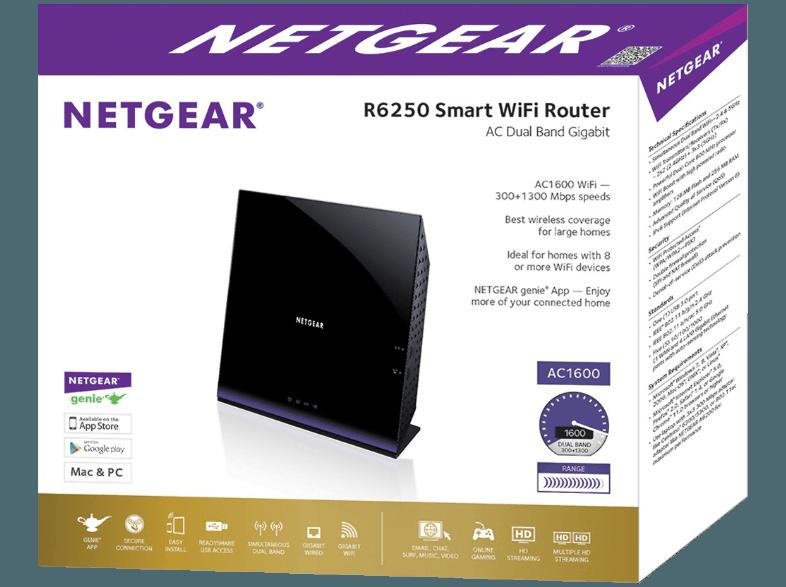 NETGEAR R 6250-100GRS SMART WIFI ROUTER WLAN-Router 802.11AC, NETGEAR, R, 6250-100GRS, SMART, WIFI, ROUTER, WLAN-Router, 802.11AC