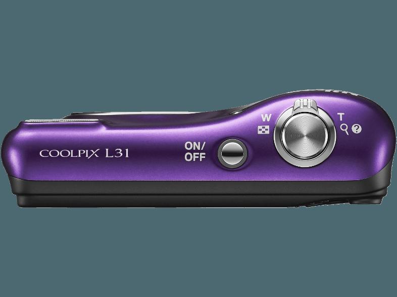 NIKON COOLPIX L31  Violett ornament (16.1 Megapixel, 5x opt. Zoom, 6.7 cm TFT-LCD)