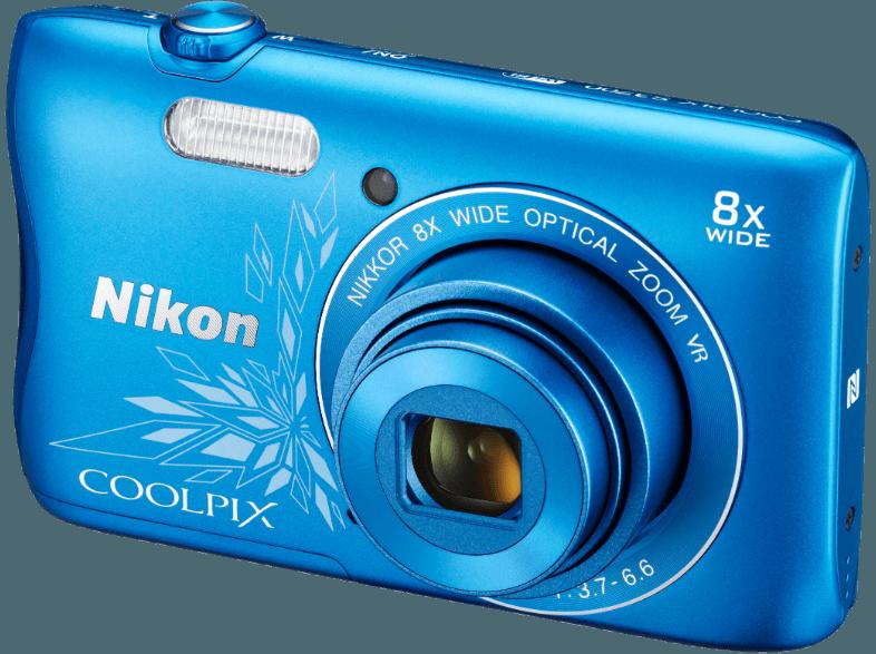 NIKON COOLPIX S3700  Blau ornament (20.1 Megapixel, 8x opt. Zoom, 6.7 cm TFT-LCD, WLAN)