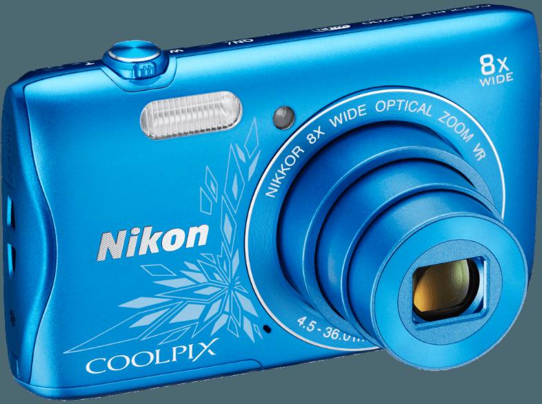 NIKON COOLPIX S3700  Blau ornament (20.1 Megapixel, 8x opt. Zoom, 6.7 cm TFT-LCD, WLAN)