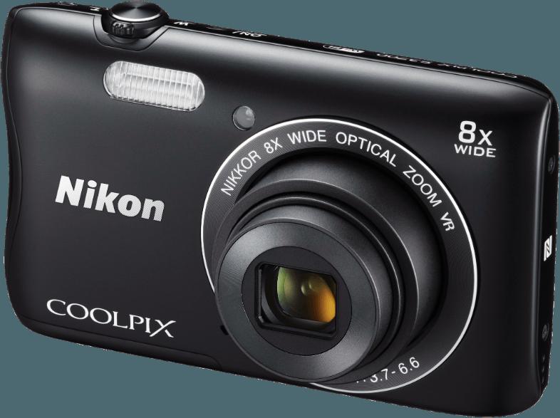 NIKON COOLPIX S3700  Schwarz (20.1 Megapixel, 8x opt. Zoom, 6.7 cm TFT-LCD, WLAN)