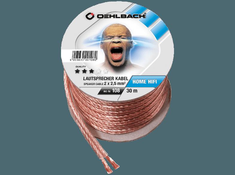 OEHLBACH Speaker Wire SP-25 3000 Lautsprecherkabel 2 x 2,5 qmm, Mini Spule 30 m