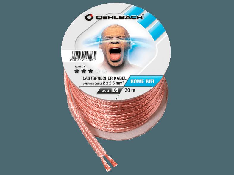 OEHLBACH Speaker Wire SP-25 3000 Lautsprecherkabel 2 x 2,5 qmm, Mini Spule 30 m