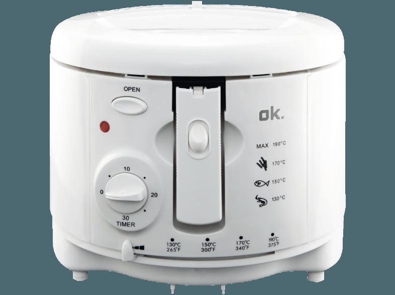 OK. ODF 102 W Fritteuse Weiß (800 g, 2 kW)